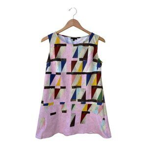 Aventures des Toiles Multicolor Geometric Print Sheath Dress Sz 38/ US 8